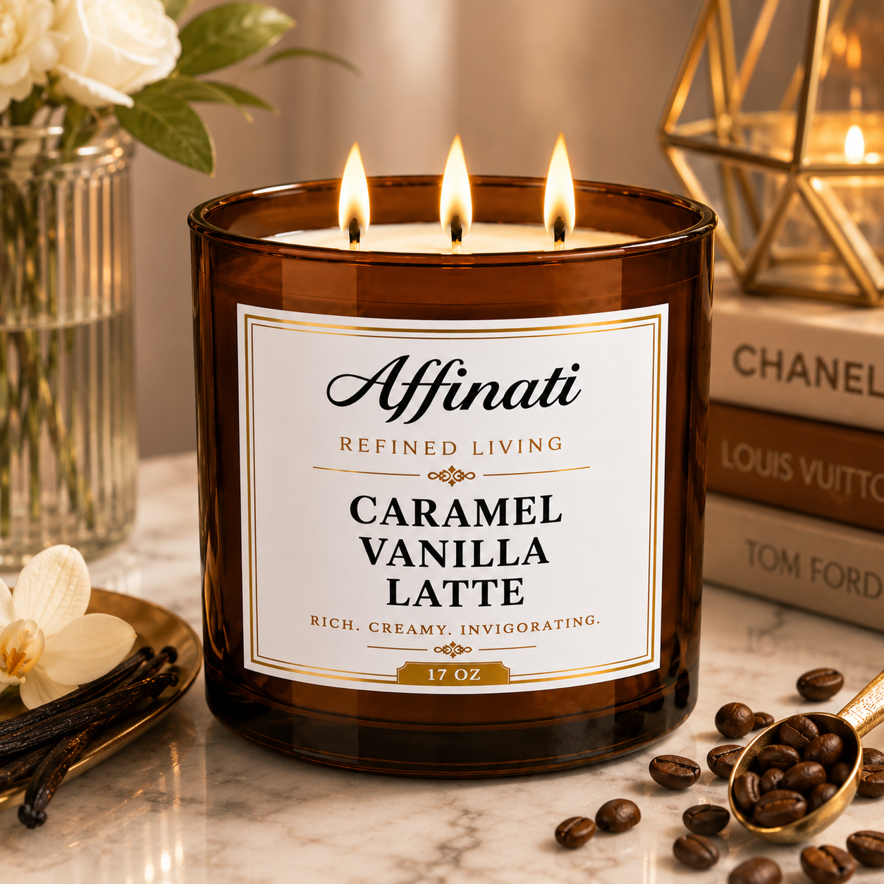 Caramel Vanilla Latte 3-Wick Candle