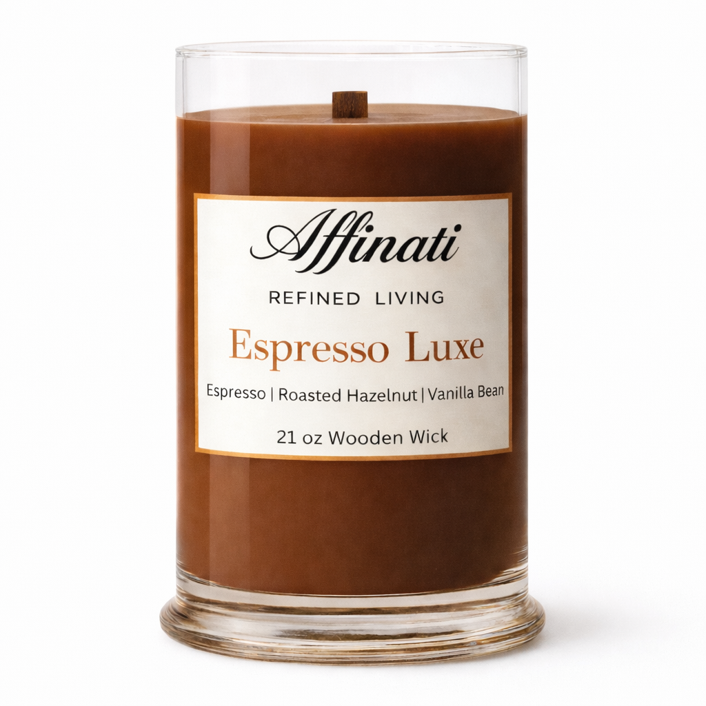 Espresso Luxe Wooden Wick Candle – Luxury 21 oz Soy Blend | Affinati