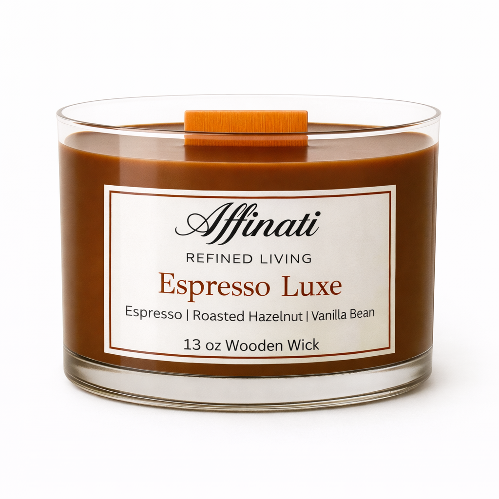Espresso Luxe Wooden Wick Candle – Luxury 13 oz Soy Blend | Affinati