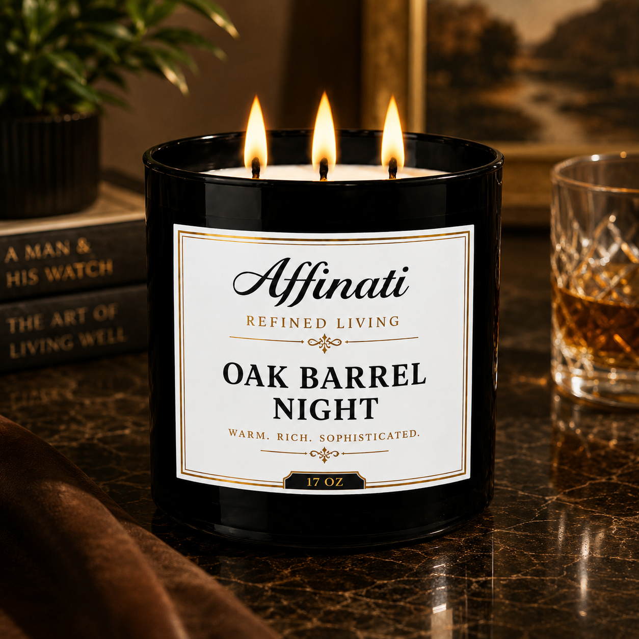 Oak Barrel Night 3-Wick Candle