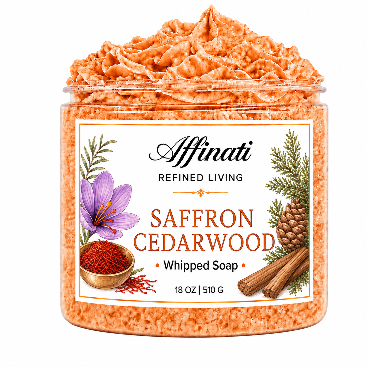 Saffron Cedarwood Whipped Soap