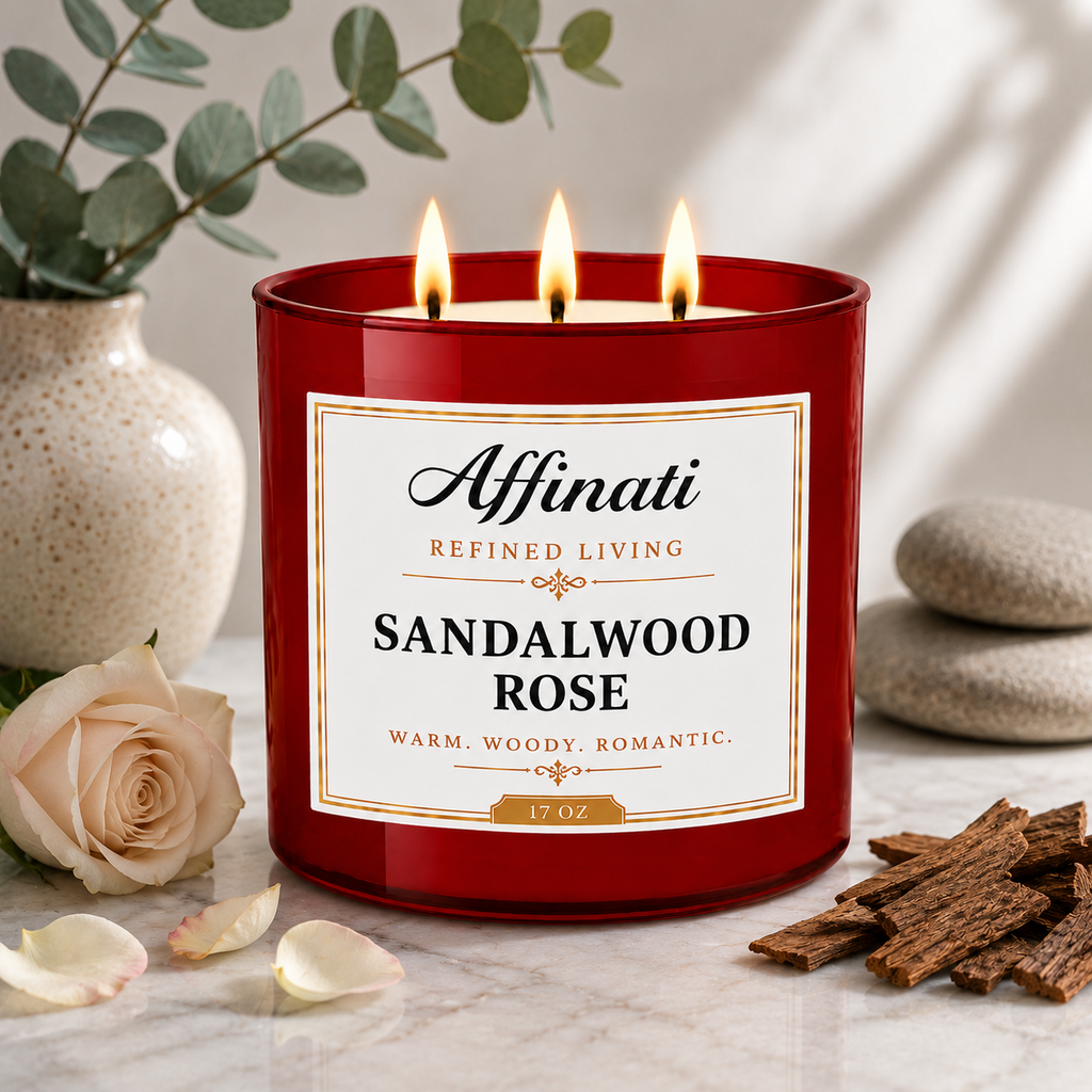 Sandalwood Rose 3-Wick Candle