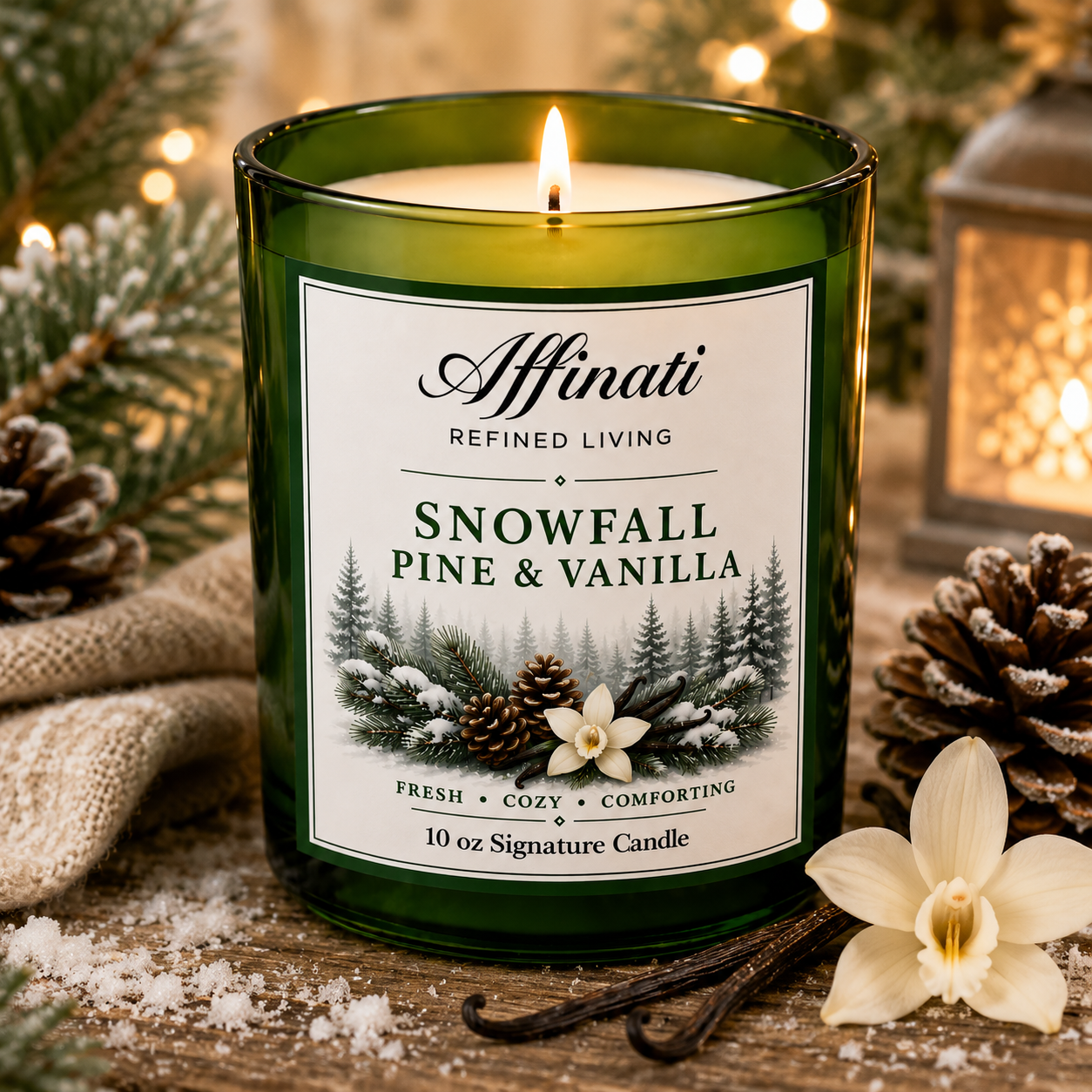 Snowfall Pine & Vanilla Signature Candle