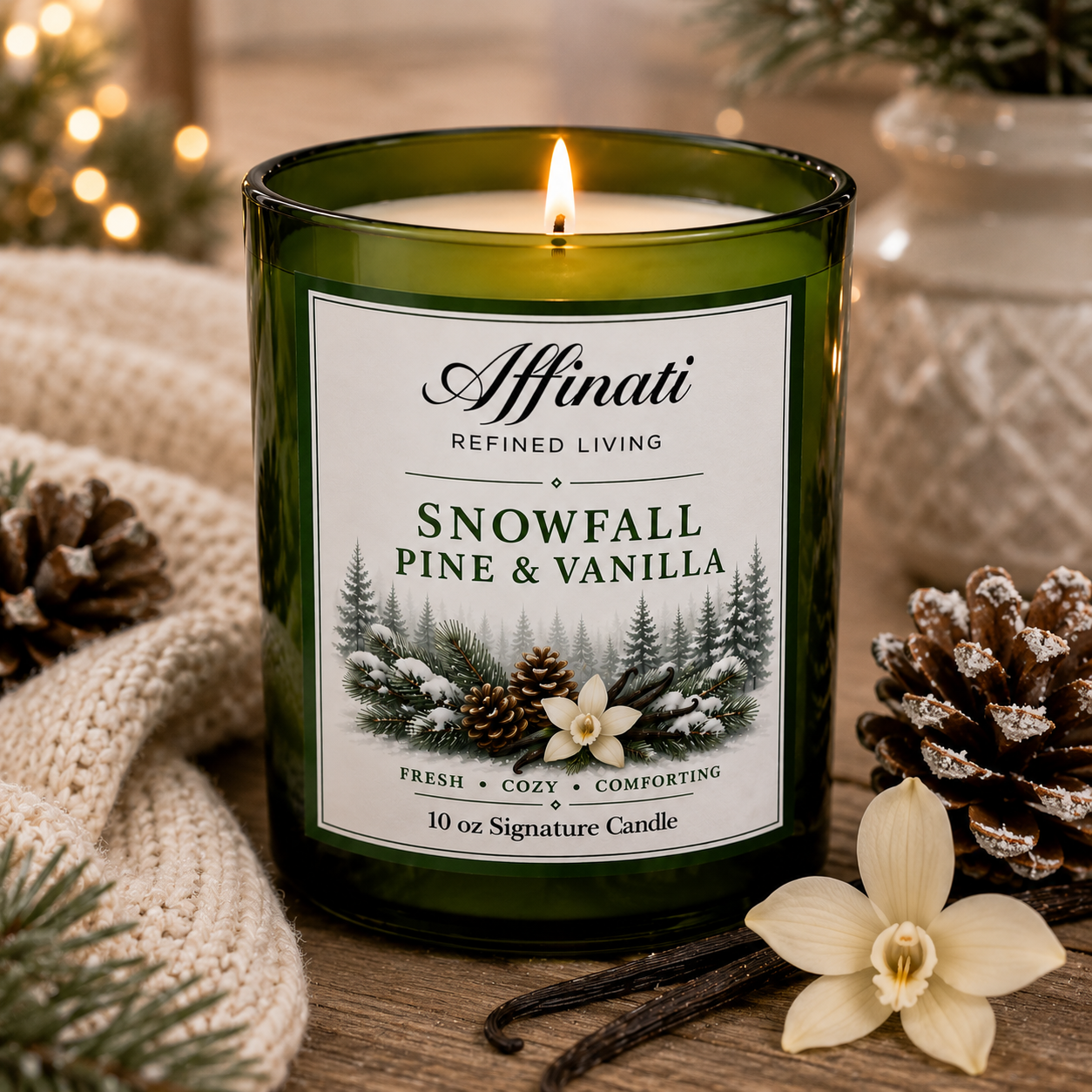 Snowfall Pine & Vanilla Signature Candle