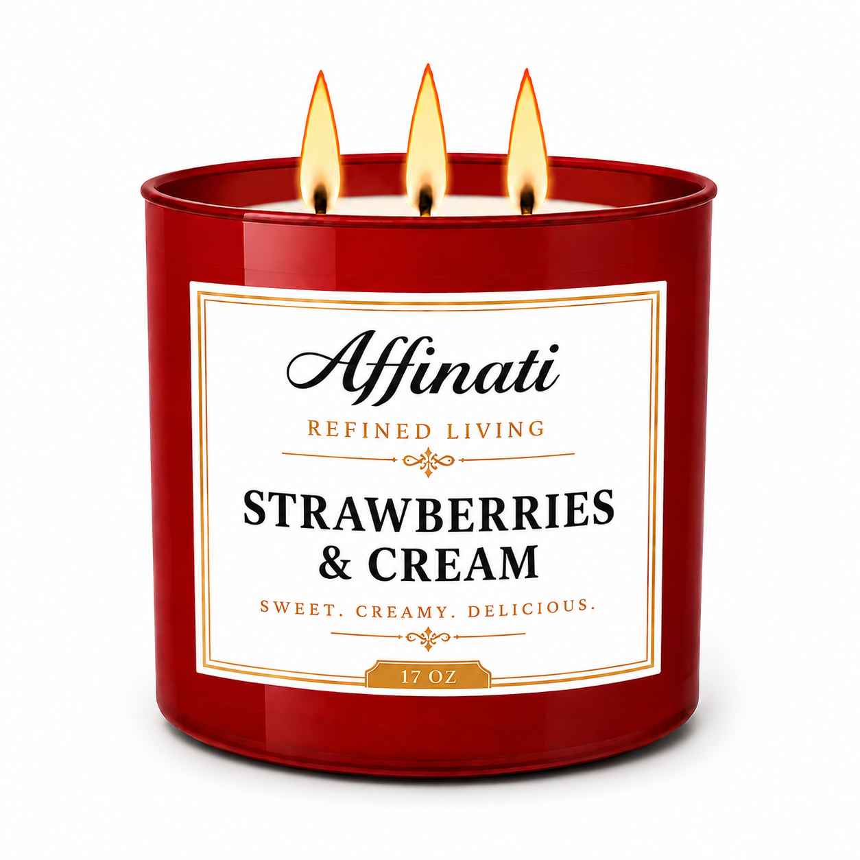 Strawberries & Cream 3-Wick Candle