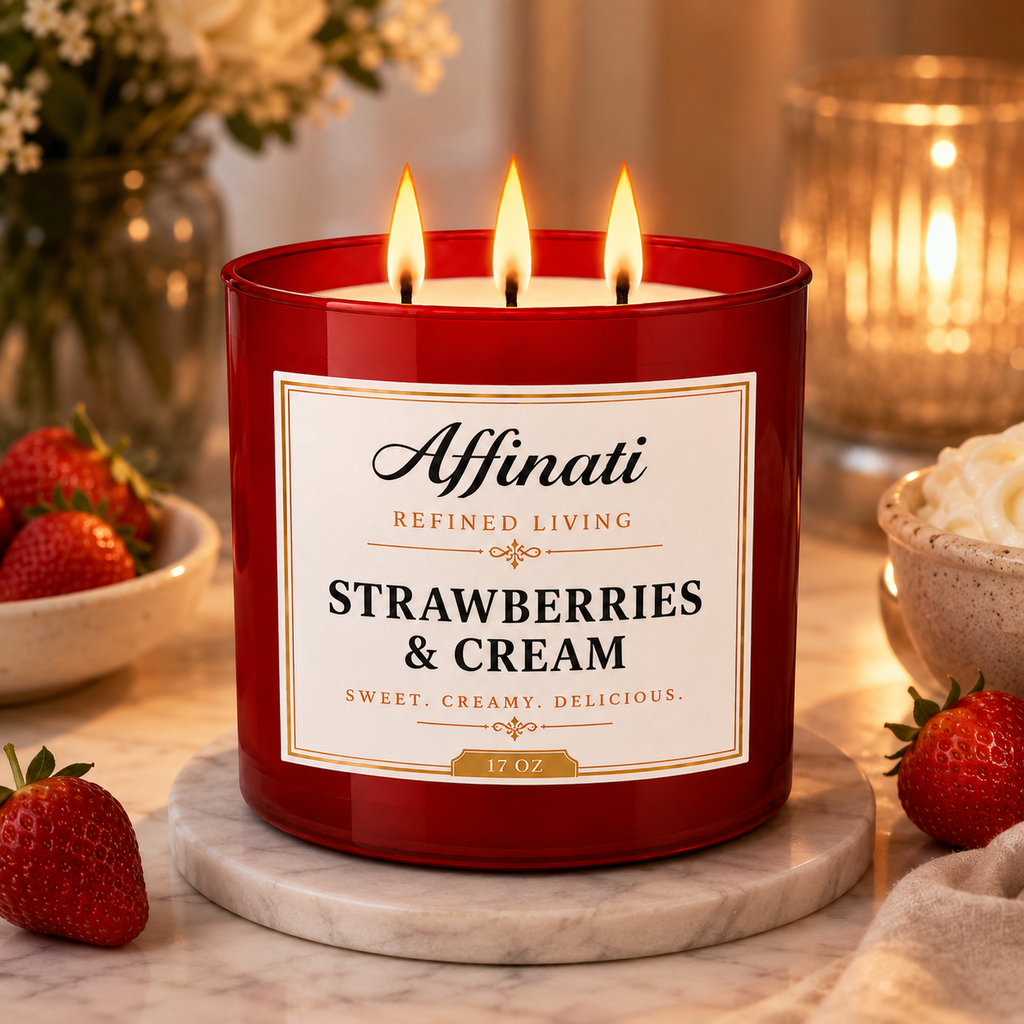 Strawberries & Cream 3-Wick Candle