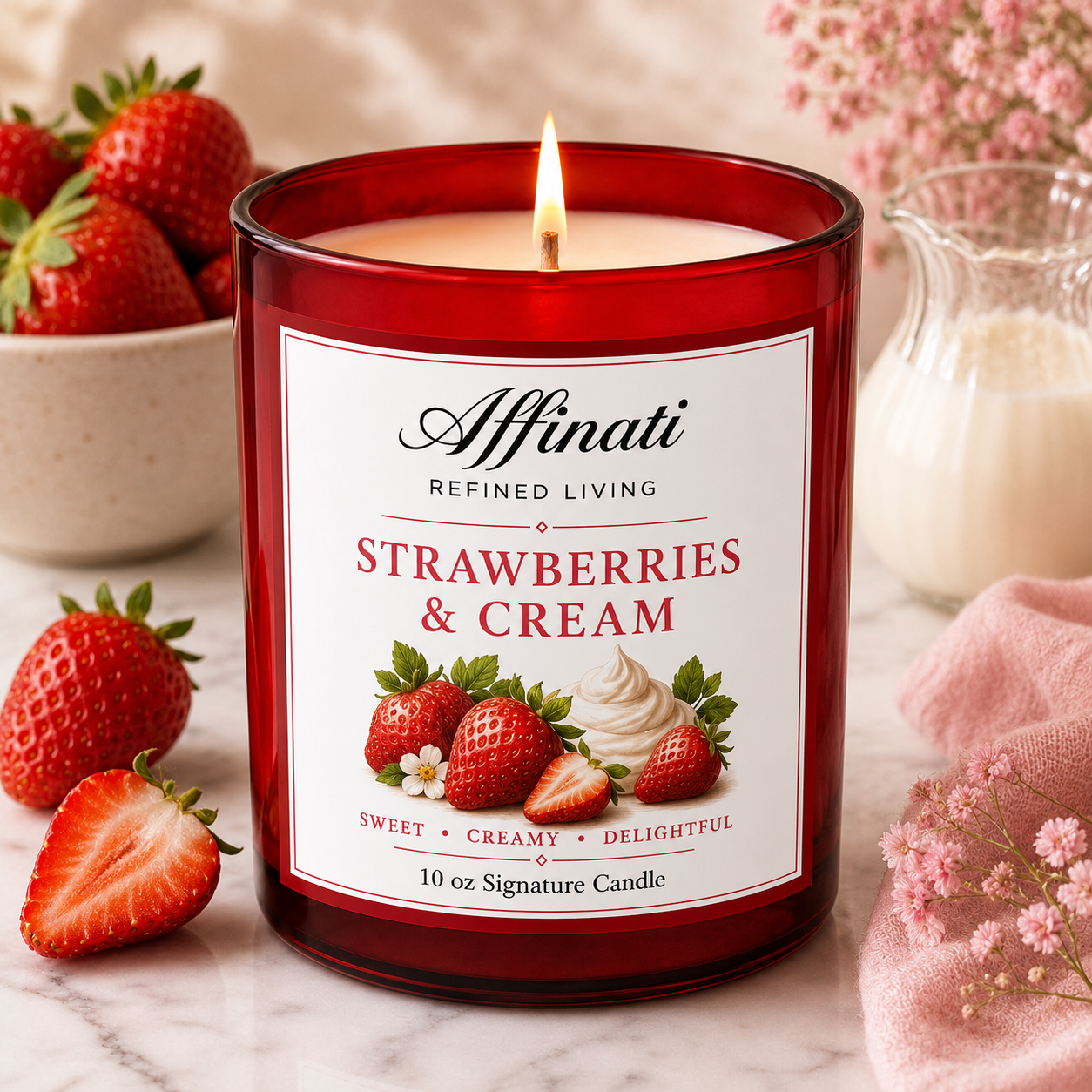 Strawberries & Cream Signature Candle