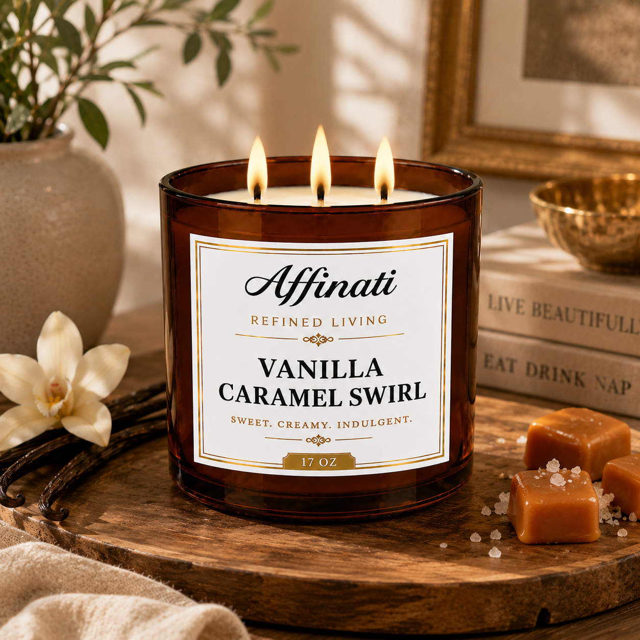Vanilla Caramel Swirl 3-Wick Candle