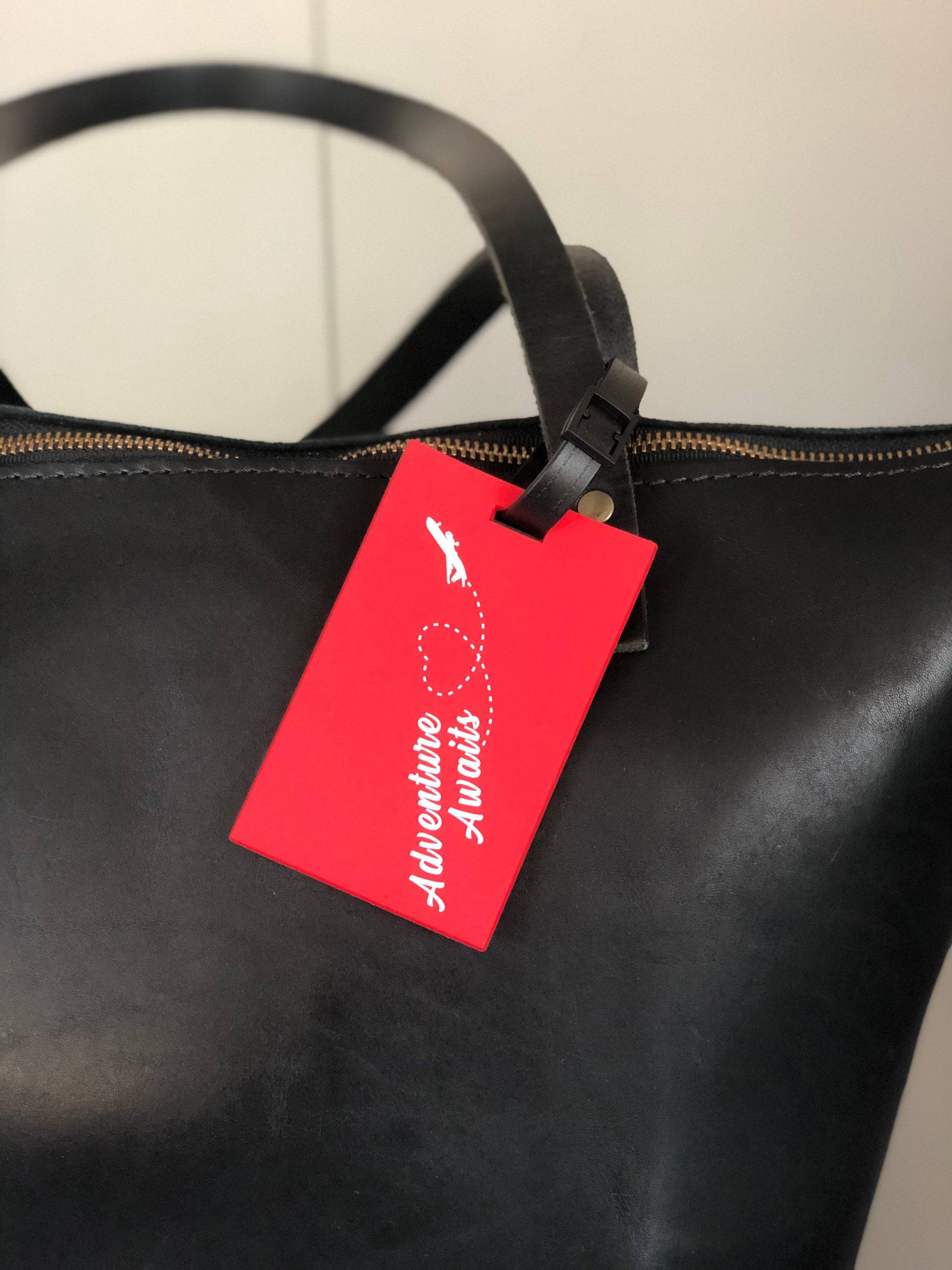 Adventure Awaits Luggage Tag | Red Colored Bag Tag